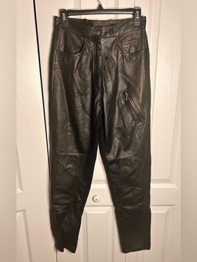 Harley Davidson Leather Riding Pants Womens 38 / 10 Black Side Zipper Lined